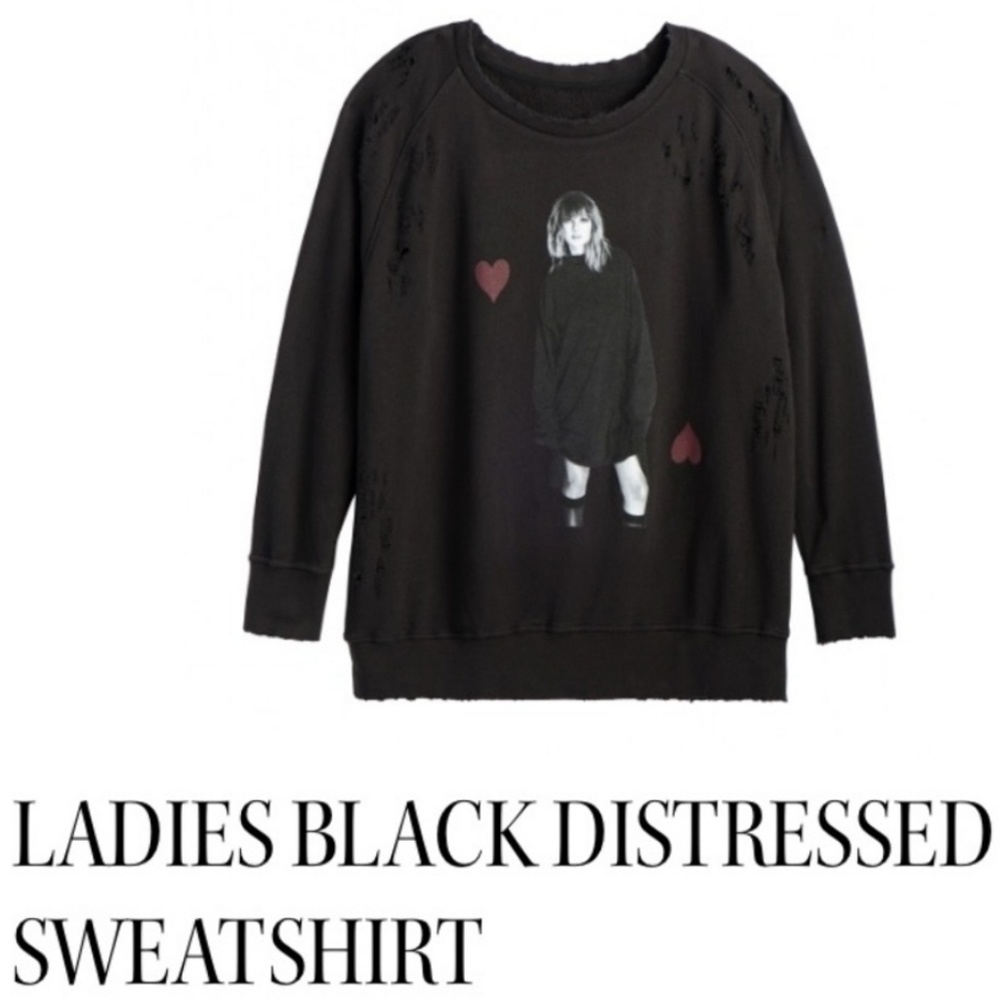 Taylor Swift Ladies Distressed Sweatshirt XS/S